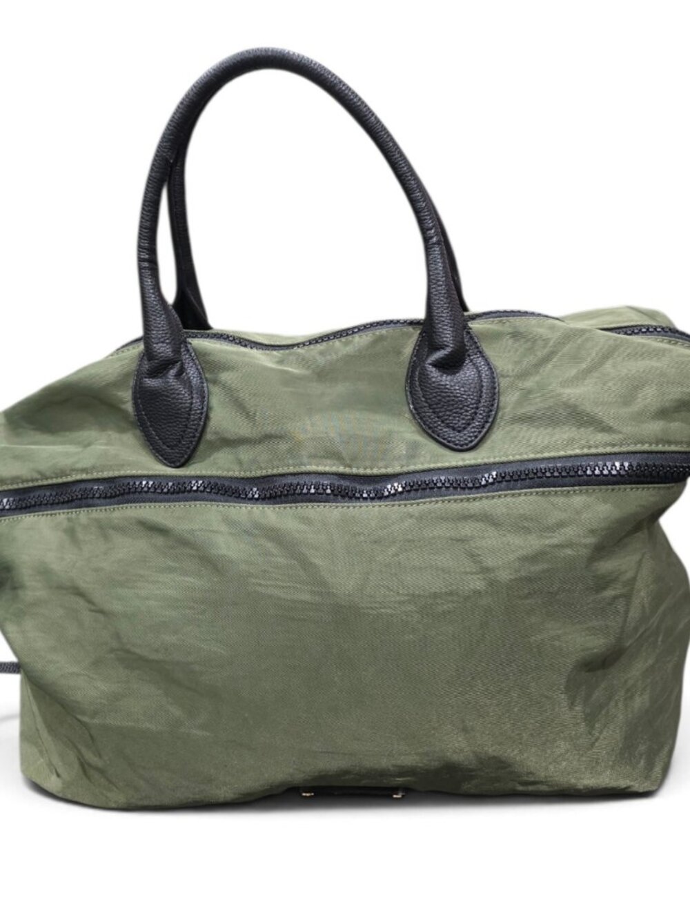Foley + Corinna Frankie Expandable Weekender Bag Olive Nylon Leather Trim